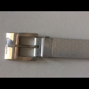 MICHAEL KORS LOGO SILVER SHINY LADIES BELT